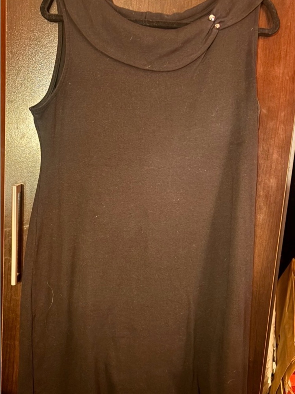 Rafaella Black Sleeveless Cowl Neck Dress